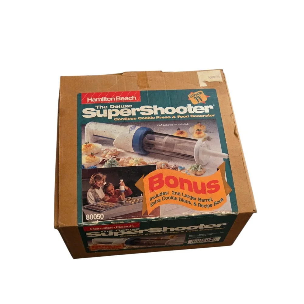 Vintage Hamilton‎ Beach SuperShooter Deluxe Cordless Cookie Press Set w/ Box